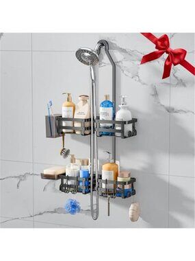 Shower Caddy Hanging Rack Aluminum Bathroom Shelf Adjustable Organizer